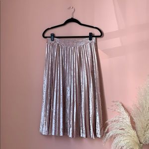 a new day Pink Velvet Pleated Skirt